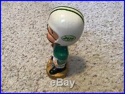 New York Jets 1960s NFL Vintage Bobble Head Nodder Japan Gold Base With Box