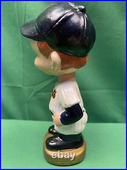 New York Mets 1966-71 Dark Blue Hat Gold Base Vintage Bobblehead