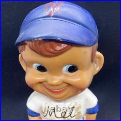 New York Mets Vintage 1960's Round Brown Base Nodder/ Bobblehead Hong Kong