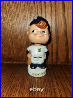 New York Yankee Mini Moon Face Baseball Nodder Bobblehead ORIGINAL Mint Vintage