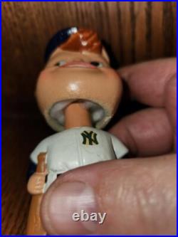 New York Yankee Mini Moon Face Baseball Nodder Bobblehead ORIGINAL Mint Vintage