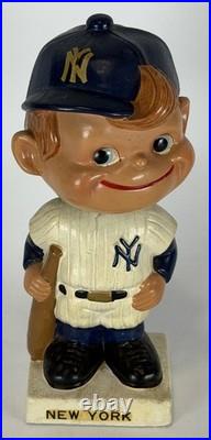 New York Yankees Vintage 1960s Bobblehead Nodder Square White Base Mascot