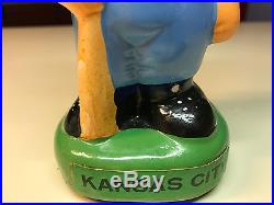 Old Vtg Ceramic 1988 KANSAS CITY ROYALS Bobblehead Boy With Bat in Box