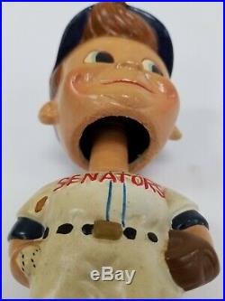 Original VTG 1960's White Base Washington Senators Baseball Nodder Bobble Head