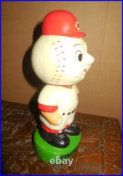 Original Vintage 1960 Cincinnati Reds Mascot Bobblehead Nodder Rare / Green Base