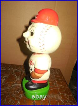 Original Vintage 1960 Cincinnati Reds Mascot Bobblehead Nodder Rare / Green Base
