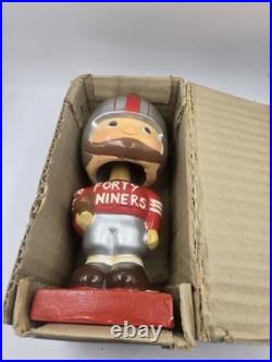 Original Vintage 1960s 49ers Bobblehead Nodder Red Square Base NFL Gem Mint Box