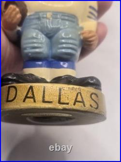 Original Vintage 1965 Series Dallas Cowboys Gold Base Bobblehead Nodder Japan