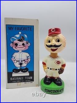Original Vintage Cincinnati Reds Bobblehead With Box Nodder Mascot Rare