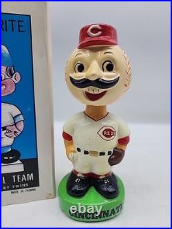 Original Vintage Cincinnati Reds Bobblehead With Box Nodder Mascot Rare