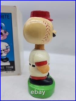 Original Vintage Cincinnati Reds Bobblehead With Box Nodder Mascot Rare