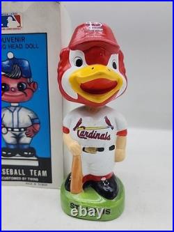 Original Vintage St. Louis Cardinals Bobblehead With Box Nodder Mascot