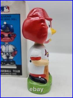 Original Vintage St. Louis Cardinals Bobblehead With Box Nodder Mascot