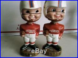 Pair of Vintage NFL 1967 Boston Patriots Bobblehead Nodder WithWO Numbers