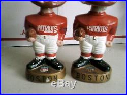 Pair of Vintage NFL 1967 Boston Patriots Bobblehead Nodder WithWO Numbers