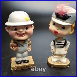 Pittsburgh Steelers Vintage Bobblehead Nodder (2) Kissing Boy Girl NFL