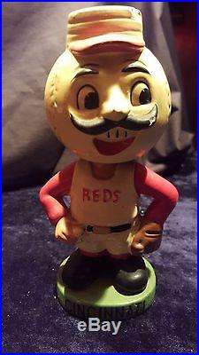 RARE 1960's Cincinnati Reds Mascot Green Base Vintage Bobble Head. STAR WARS