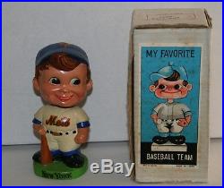 RARE 1960's New York Mets Green Base Vintage Bobble Head Nodder