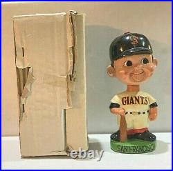 RARE 1960's San Francisco Giants Green Base Vintage Bobble Head Nodder With Box