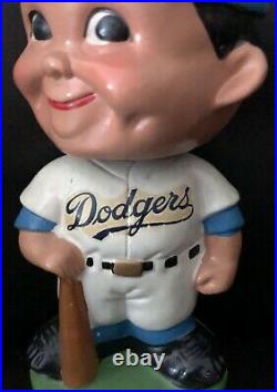 RARE 1962 Ceramic Green Base Los Angeles Dodgers Bobble Head Nodder Near Mint