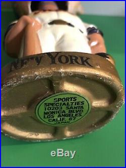 RARE VINTAGE New York Mets Bobblehead Gold Base 1960s Baseball Boy Face NY