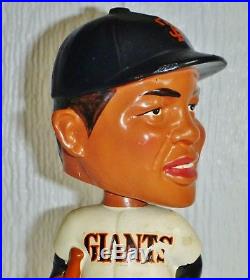 RARE VINTAGE WILLIE MAYS NODDER BOBBLEHEAD GOLD ROUND BASE 1960's GIANTS JAPAN RARE VINTAGE WILLIE MAYS NODDER BOBBLEHEAD GOLD ROUND BASE 1960's GIANTS JAPAN