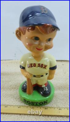 RARE VTG Boston Red SOX Bobblehead Nodder Little Boy In Uniform with Baseball Bat