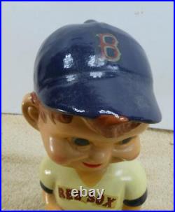 RARE VTG Boston Red SOX Bobblehead Nodder Little Boy In Uniform with Baseball Bat
