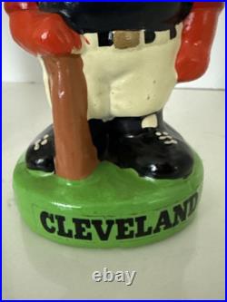RARE Vintage Cleveland Indians Chief Wahoo Green Base Bobblehead Nodder With Box