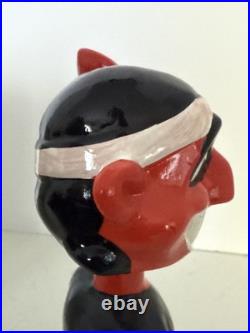 RARE Vintage Cleveland Indians Chief Wahoo Green Base Bobblehead Nodder With Box