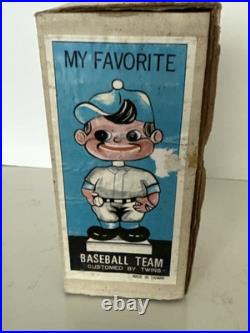 RARE Vintage Cleveland Indians Chief Wahoo Green Base Bobblehead Nodder With Box