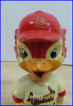 RARE Vintage St Louis Cardinal Bobblehead Nodder Red Hat with Bat Baseball MLB
