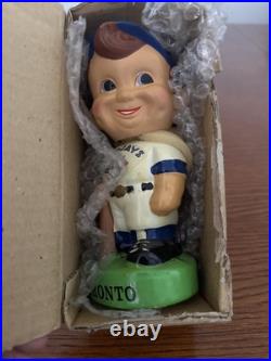 RARE Vintage Toronto Blue Jays Green Base Bobblehead Nodder With Box RARE Vintage Toronto Blue Jays Green Base Bobblehead Nodder With Box