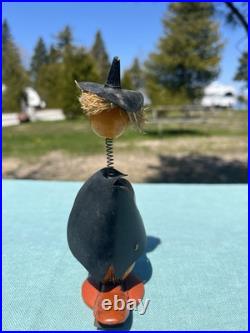 RARE Vintage Wood HALLOWEEN Witch BOBBLEHEAD Nodder Clicker RARE Vintage Wood HALLOWEEN Witch BOBBLEHEAD Nodder Clicker