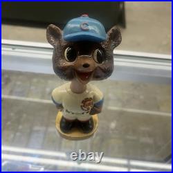 Rare 1960's Vintage MLB Chicago Cubs Mascot Gold Base Bobble Head Nodder