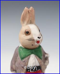 Rare Antique German Bisque David Cory Jack Rabbit Nodder Bobble Head Figurine