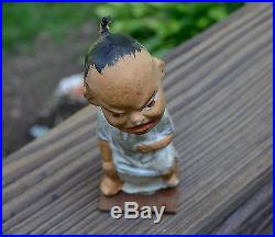 Rare Antique Old Bobblehead Nodder Sitting on Potty Vintage odd Figurine