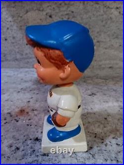 Rare New York Mets 1960's Square Base Baseball Nodder Bobble Head Vintage