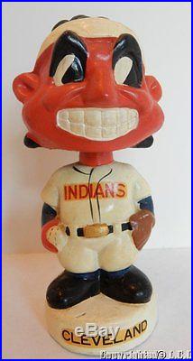 Rare Vintage 1960's Cleveland Indians Baseball Bobblehead Dashboard Nodder Doll Rare Vintage 1960's Cleveland Indians Baseball Bobblehead Dashboard Nodder Doll