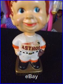 Rare Vintage 1960's Houston Astros Bobble Head Gold Square Base World Series
