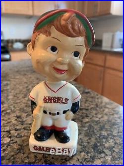 Rare Vintage 1960s California Angels Bobble head with 1968 Ticket Stub
