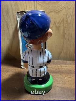 Rare Vintage 1960s Green Base NY Mets Bobblehead Bobble Head Nodder & Box. Mint