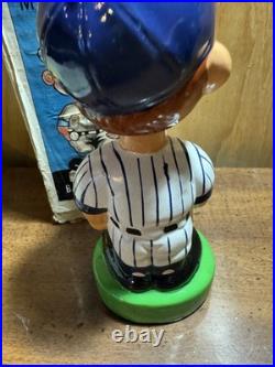 Rare Vintage 1960s Green Base NY Mets Bobblehead Bobble Head Nodder & Box. Mint