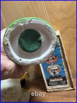 Rare Vintage 1960s Green Base NY Mets Bobblehead Bobble Head Nodder & Box. Mint