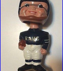 Rare Vintage 1960s Los Angeles Rams Gold Base Bobble Head Nodder Doll HTF NFL
