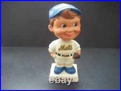 Rare Vintage 1961 White Base Paper Mache Bobble Head Nodder New York Mets