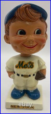 Rare Vintage 1961 White Base Paper Mache Bobble Head Nodder New York Mets SEE
