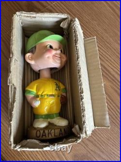 Rare Vintage 1967 Oakland Athletics Bobblehead Gold Base WithBox Great Condition