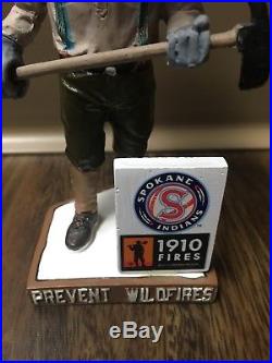 Rare Vintage 2010 July Spokane Indians Bobble head Wildfires Ranger Axe Badge