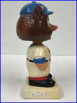 Rare Vintage 60's Chicago Cubs Bobble Head Bear Nodder Square Base 6.5